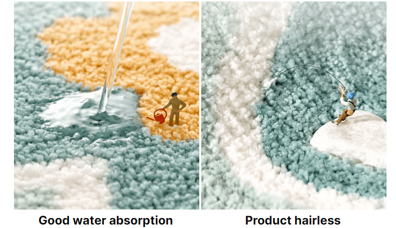 Abstract Tufted Moss Landscape Design Area Rug Rubber Non-Slip Backing Polyester Tufted Rug Pad Modern Luxurious Thick Carpet