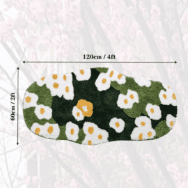 Abstract Tufted Moss Landscape Design Area Rug Rubber Non-Slip Backing Polyester Tufted Rug Pad Modern Luxurious Thick Carpet