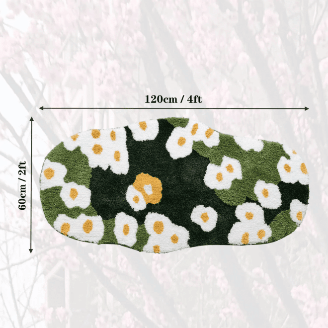 Abstract Tufted Moss Landscape Design Area Rug Rubber Non-Slip Backing Polyester Tufted Rug Pad Modern Luxurious Thick Carpet