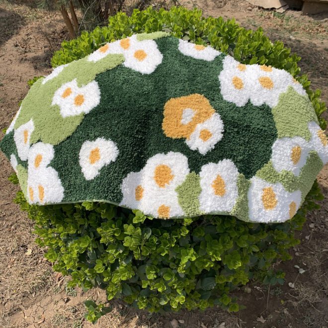 Abstract Tufted Moss Landscape Design Area Rug Rubber Non-Slip Backing Polyester Tufted Rug Pad Modern Luxurious Thick Carpet