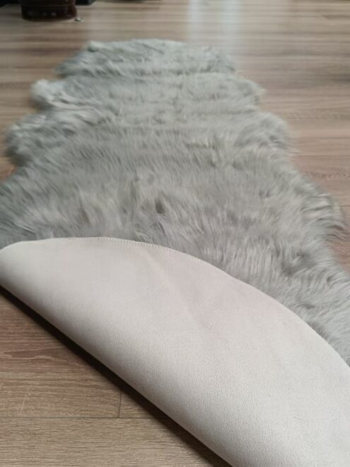 Ultra Soft Faux Sheepskin Fur Rug Grey Fluffy Area Rug Shag Rug Carpets for Bedroom Living Room