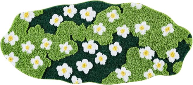 Abstract Tufted Moss Landscape Design Area Rug Rubber Non-Slip Backing Polyester Tufted Rug Pad Modern Luxurious Thick Carpet