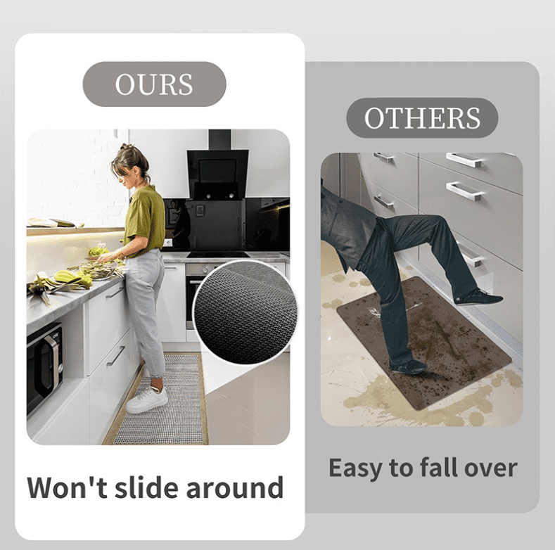 Diatomite Chenille Woven Fabric Rubber Mat