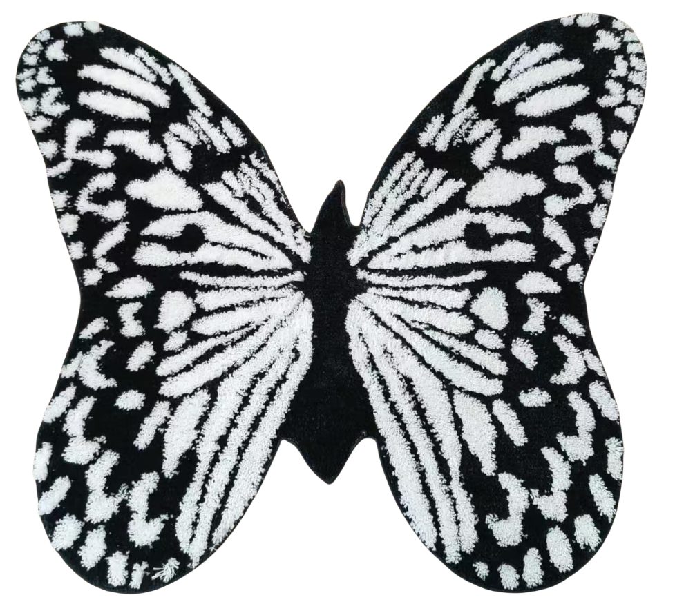 High Quality Butterfly Custom Cute Modern Tufted Character Rug With Logo