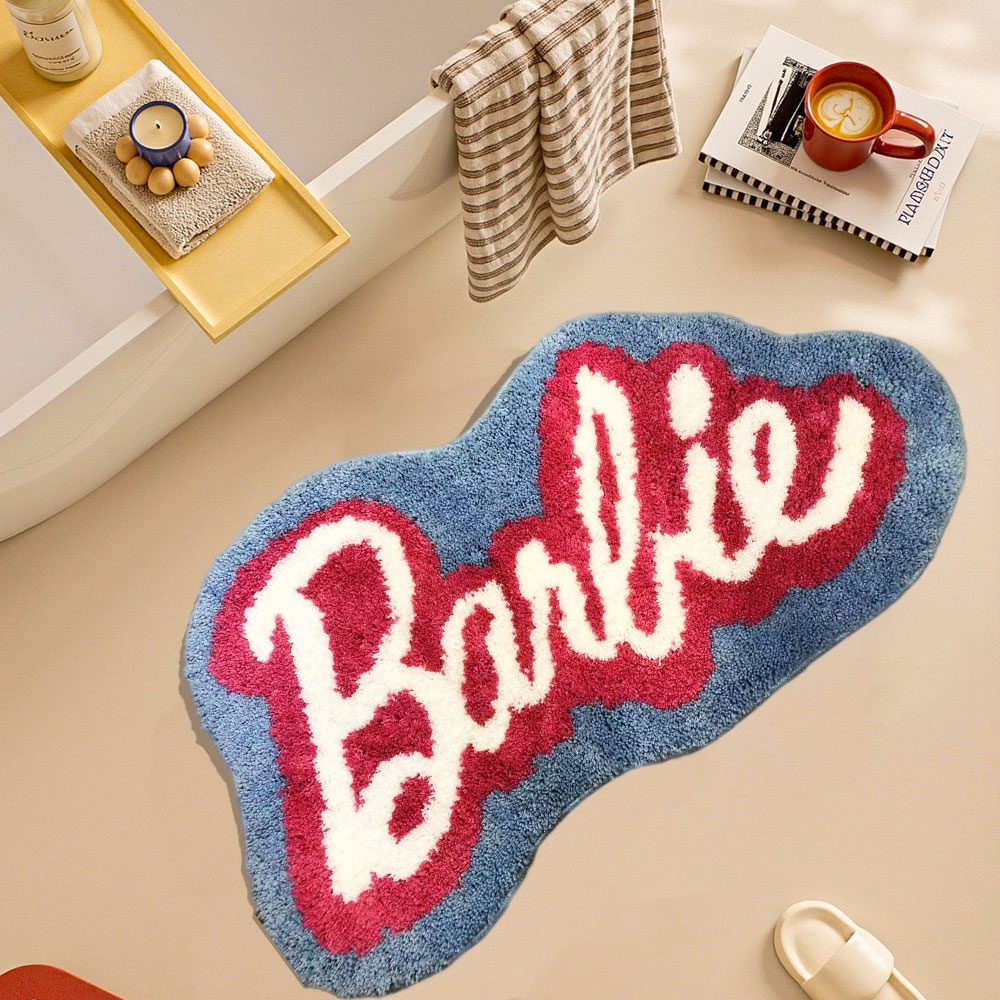 Custom Bedroom Carpet Plush Bedside Rugs Area Rugs for Living Room Printed Black and White Fluffy Carpet