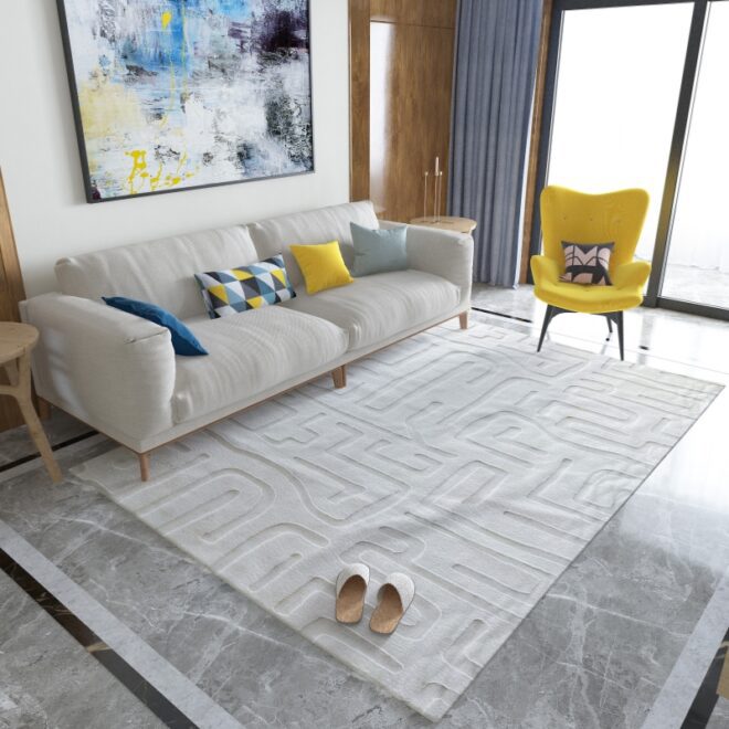 Jacquard Faux Fur Carpet Super-Soft Luxurious Nordic-style Plain Color