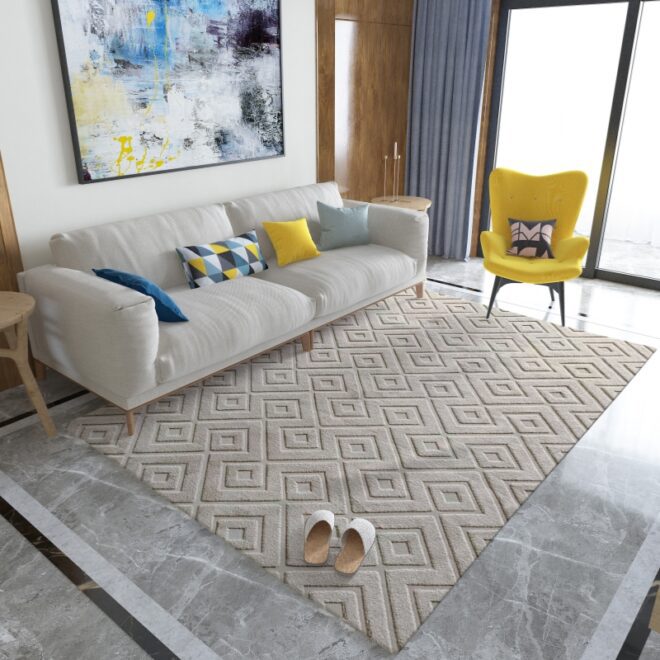 vJacquard Faux Fur Carpet Super-Soft Luxurious Nordic-style Plain Color