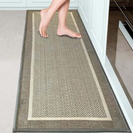 New Design Non Skid Washable Polyester Rubber Kitchen Mats for Floor Kitchen Rugs and Mats with 2mm Rubber Backing