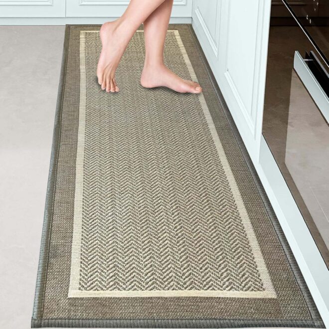 New Design Non Skid Washable Polyester Rubber Kitchen Mats for Floor Kitchen Rugs and Mats with 2mm Rubber Backing
