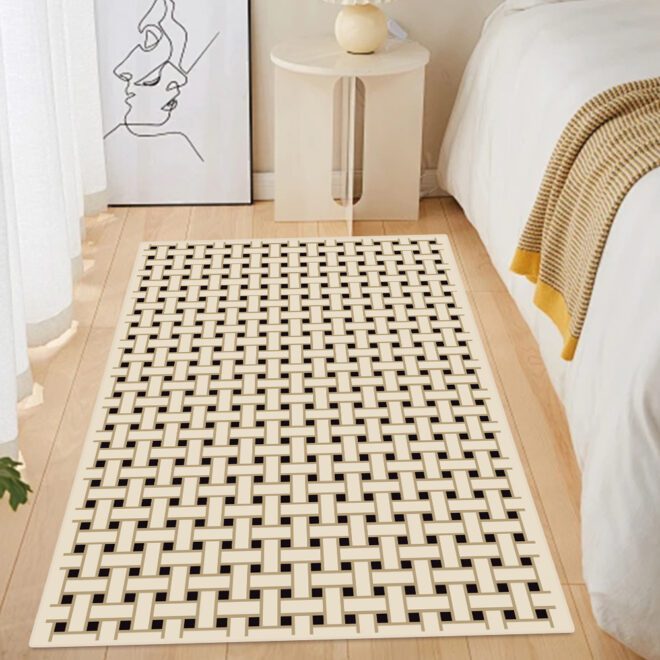 Home Living Room Bedroom Study Minimalist Carpet Dirty Resistant Easy Clean Carpet Beige Carpet Modern Rolo Handmade Custom Wool