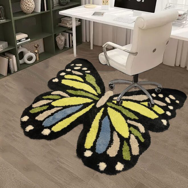 Butterfly Shaped Office Home Carpets and Rugs Fluffy Carpet Luxury Floor Modern Rugs Living Room