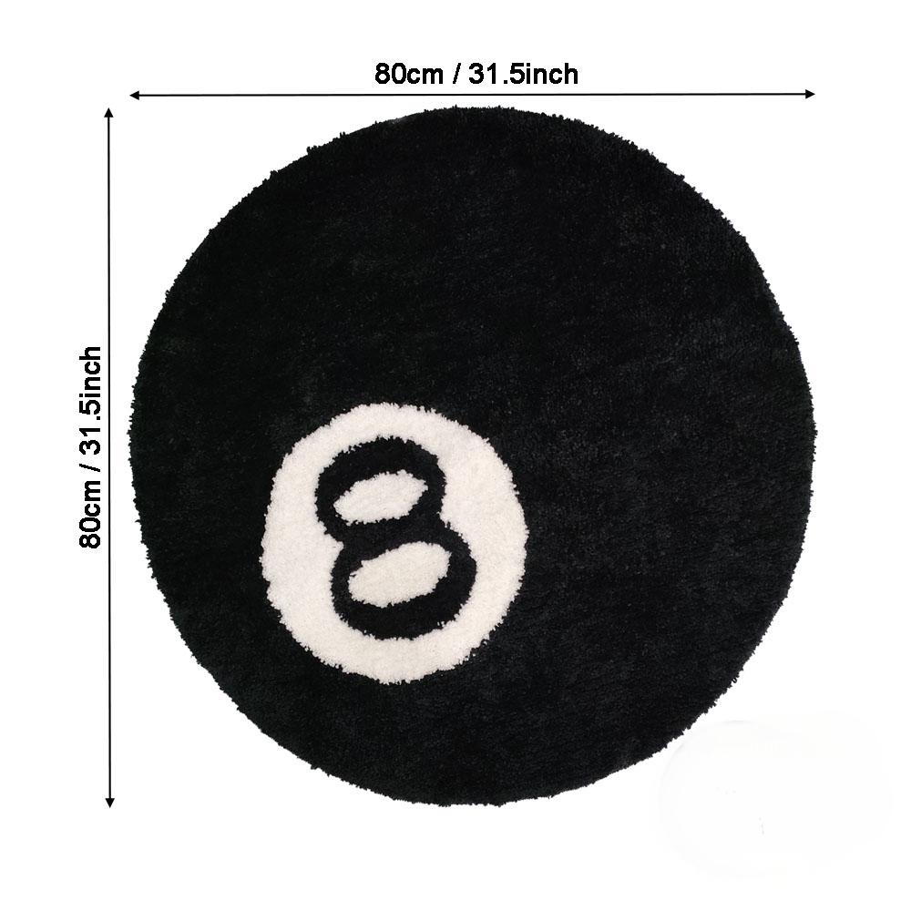 8-ball Tufted Anti slip Fluffy Foot Mat Customized Super Absorbent Ultra-fine Fiber Plush Bath Mat Carpet