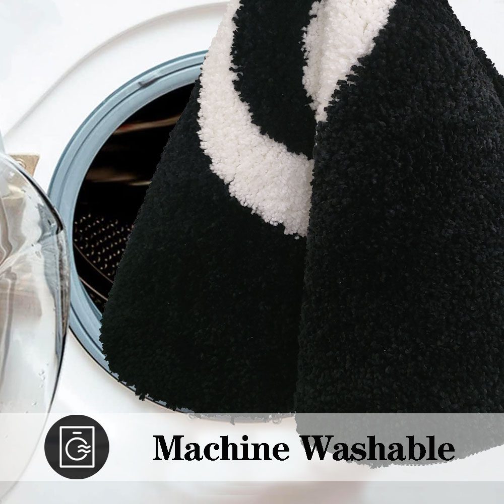 8-ball Tufted Anti slip Fluffy Foot Mat Customized Super Absorbent Ultra-fine Fiber Plush Bath Mat Carpet