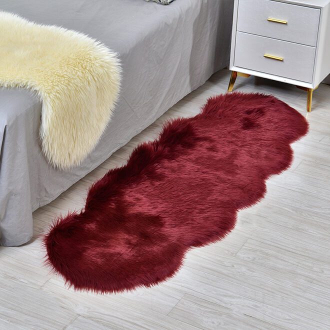 Faux Sheepskin Fur Area Rugs for Bedroom Carpet