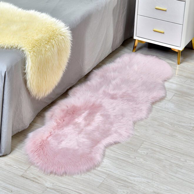 Faux Sheepskin Fur Area Rugs for Bedroom Carpet