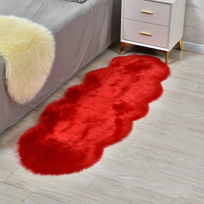 Faux Sheepskin Fur Area Rugs for Bedroom Carpet