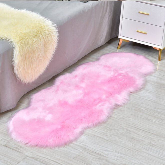 Faux Sheepskin Fur Area Rugs for Bedroom Carpet