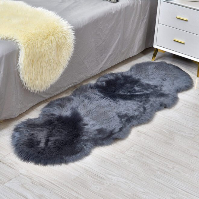 Faux Sheepskin Fur Area Rugs for Bedroom Carpet