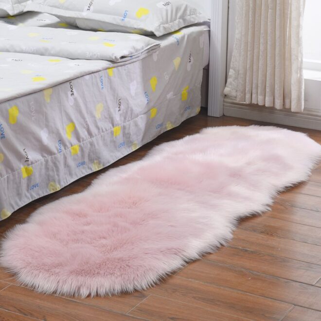 Faux Sheepskin Fur Area Rugs for Bedroom Carpet