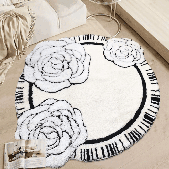 Custom Jacquard Microfiber Bath Rug Soft Non-Slip Kids Bathroom Carpets