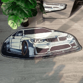 Model Car Design Logo Rug High Quality Carpet Die Cut Tufted Rug