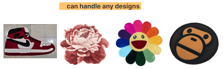 Hand Tufted Custom Shape Flower Rug Anime Handmade Die Cut Home Area Rug