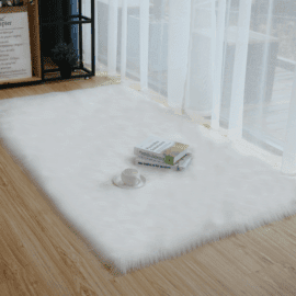 Custom Faux Sheepskin Fur Area Rug for Bedroom Sofa Bed Living Room