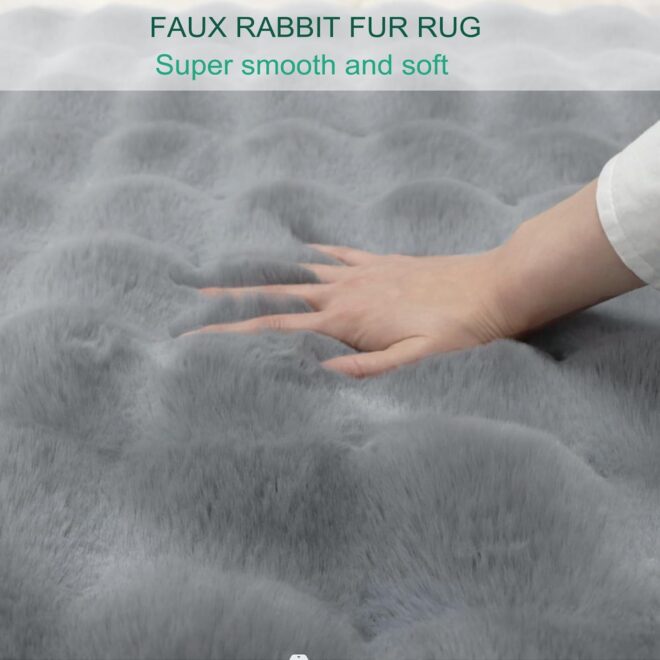 Faux Rabbit Fur Rug Big Living Room Decorative Carpet Car Home Camping Use OEM China Cheap Option