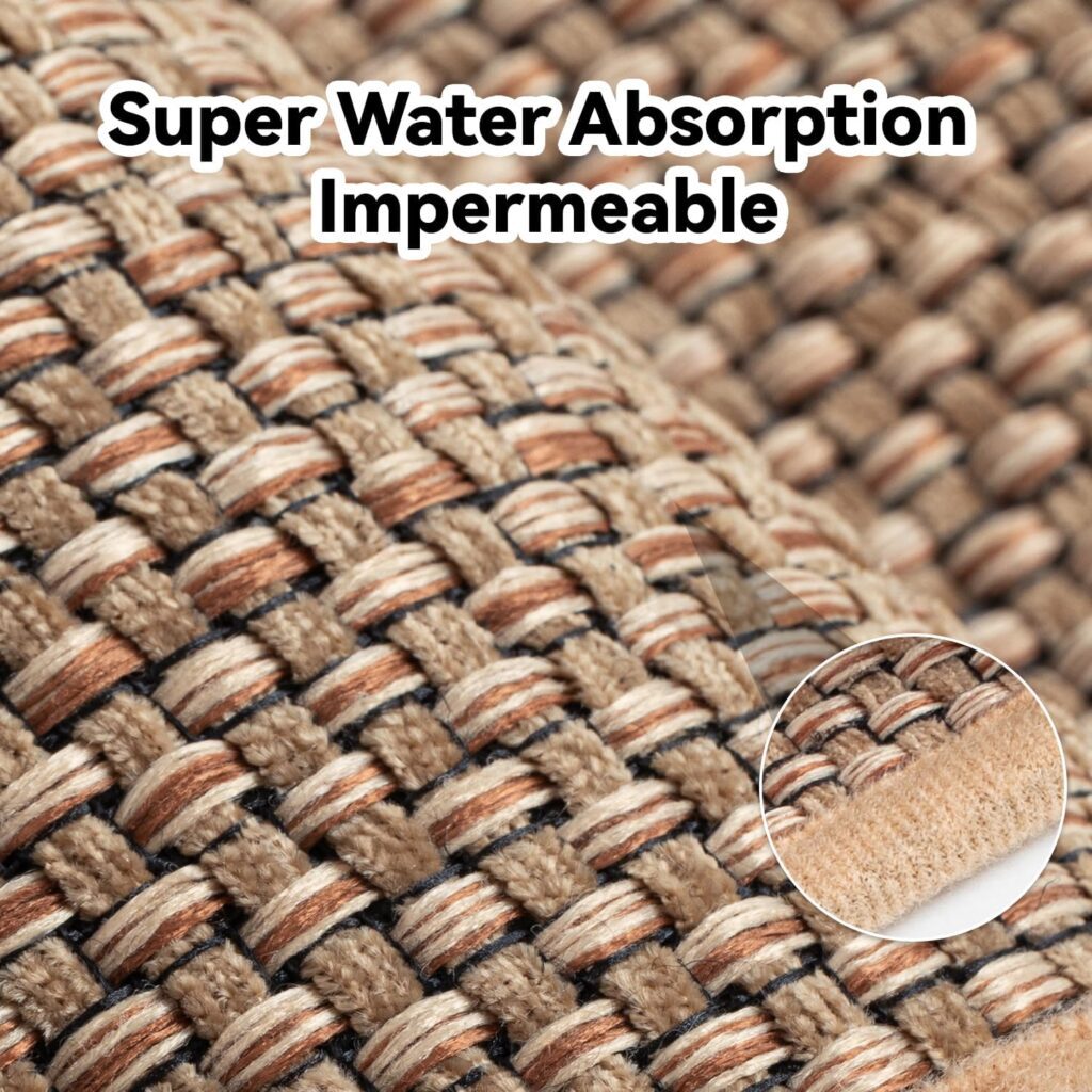 Kitchen Rug Mat Sets Non Slip Washable, Absorbent Floor Mats for Kitchen, Runner Rugs Set for Kitchen, Hallway, Dining Room, 44x77cm+44x120cm, Beige