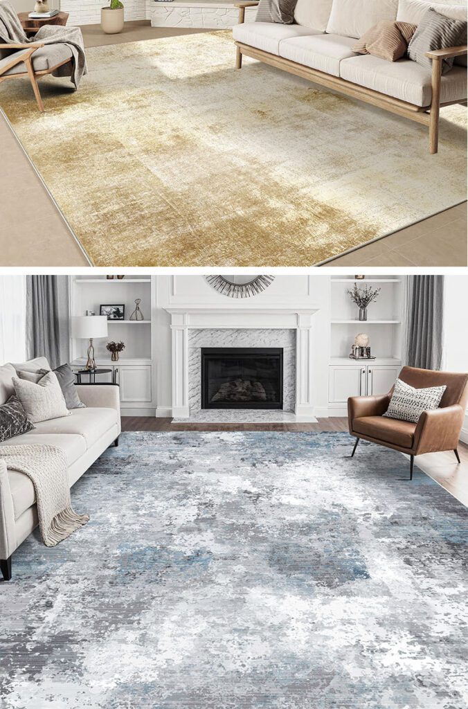 High-quality Living Room Imitation Cashmere Printed Carpet Beautiful Waterproof and Stain-resistant Custom Piano Room Carpet