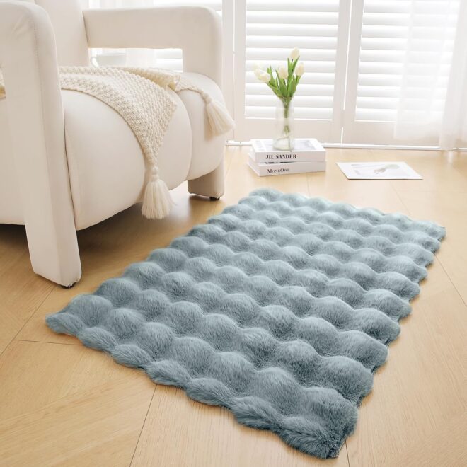 Faux Rabbit Fur Rug Big Living Room Decorative Carpet Car Home Camping Use OEM China Cheap Option