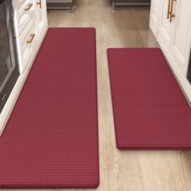Anti-Slip PVC Kitchen Mat Set Anti-Fatigue Washable for Floors and Rugs
