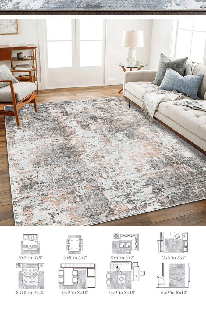 High-quality Living Room Imitation Cashmere Printed Carpet Beautiful Waterproof and Stain-resistant Custom Piano Room Carpet