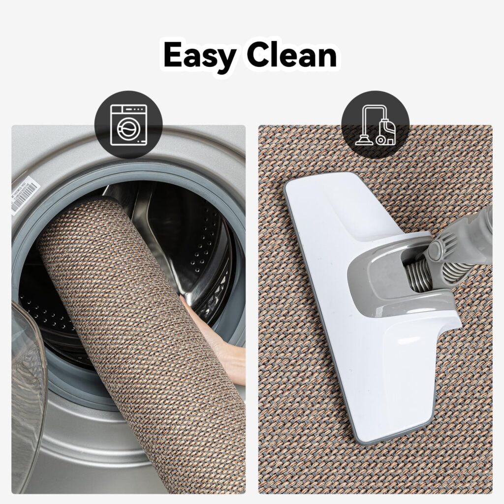 Kitchen Rug Mat Sets Non Slip Washable, Absorbent Floor Mats for Kitchen, Runner Rugs Set for Kitchen, Hallway, Dining Room, 44x77cm+44x120cm, Beige