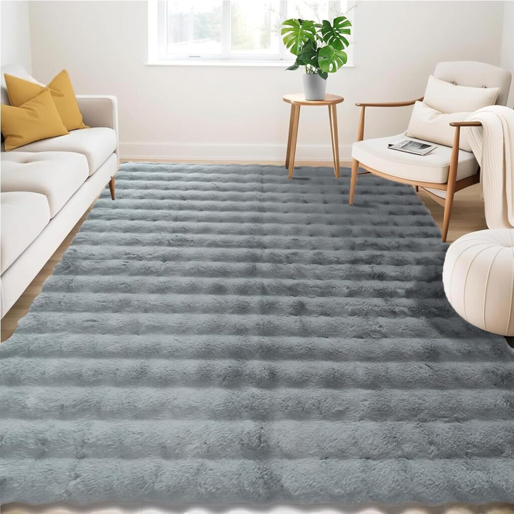 Faux Rabbit Fur Rug Big Living Room Decorative Carpet Car Home Camping Use OEM China Cheap Option