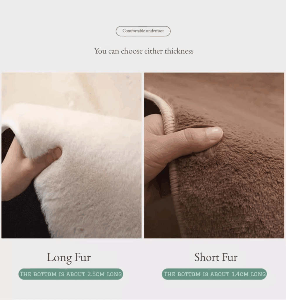 Faux Rabbit Fur Area Rug Large Carpet Living Room Rabbit Fur Rugs and Carpets Floor Carpet