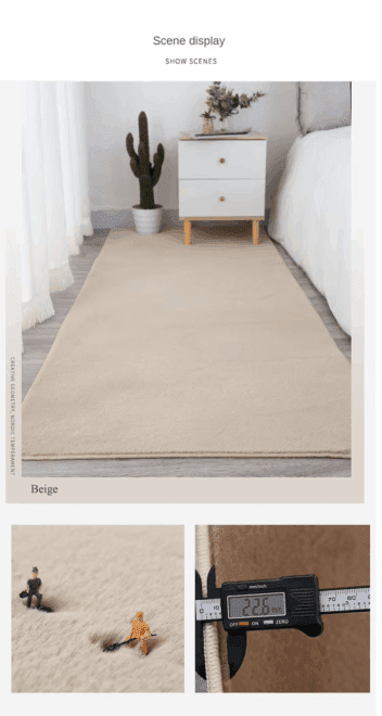 Faux Rabbit Fur Rug Big Living Room Decorative Carpet Car Home Camping Use OEM China Cheap Option