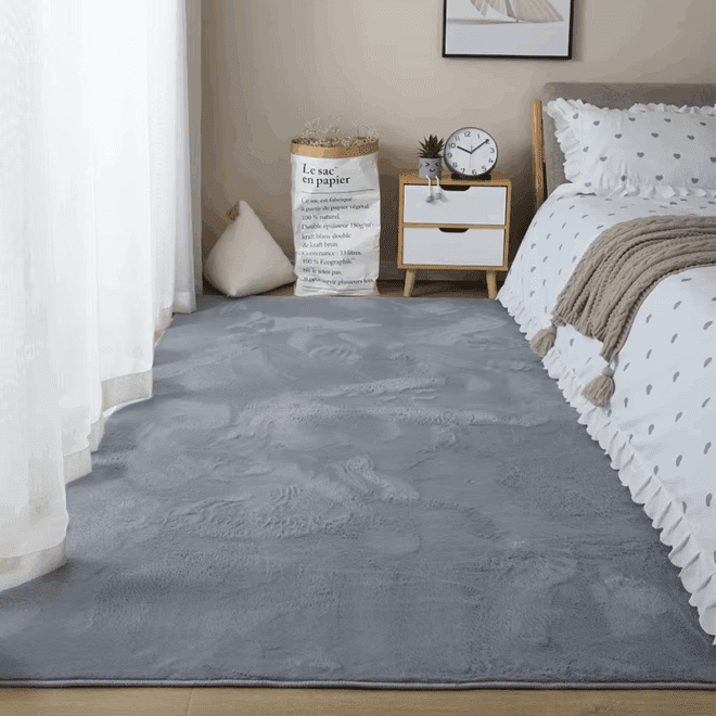 Faux Rabbit Fur Rug Big Living Room Decorative Carpet Car Home Camping Use OEM China Cheap Option