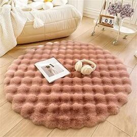 Bubble Faux Rabbit Fur Rug 100% Polyester Bedroom Bedside Rugs