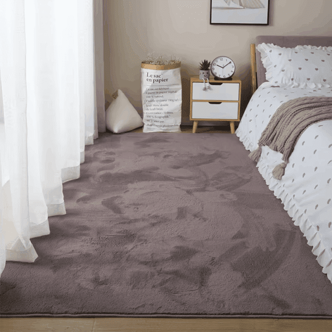 Faux Rabbit Fur Rug Big Living Room Decorative Carpet Car Home Camping Use OEM China Cheap Option