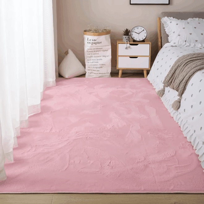 Faux Rabbit Fur Rug Big Living Room Decorative Carpet Car Home Camping Use OEM China Cheap Option