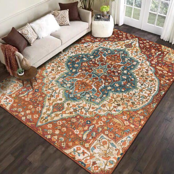 Faux Cashmere Thick Vintage Luxury Home Soft Living Room Floor Mat Area Rug Carpets for Floor Office