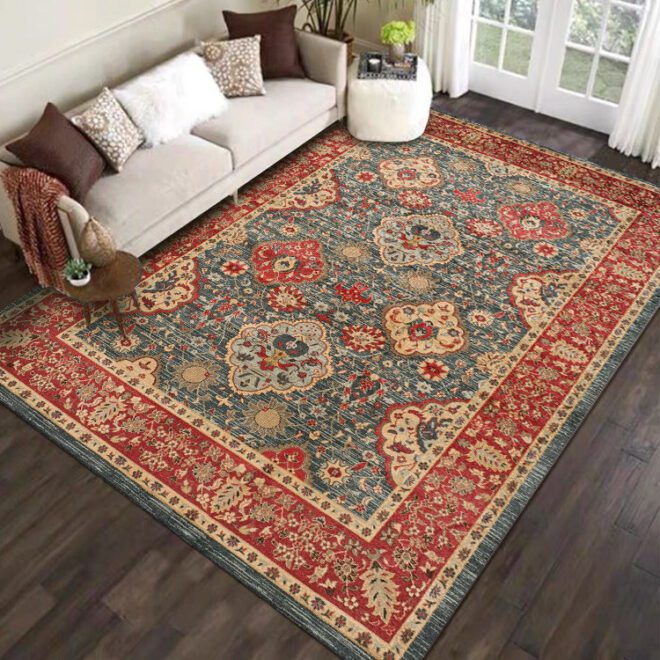 Faux Cashmere Thick Vintage Luxury Home Soft Living Room Floor Mat Area Rug Carpets for Floor Office