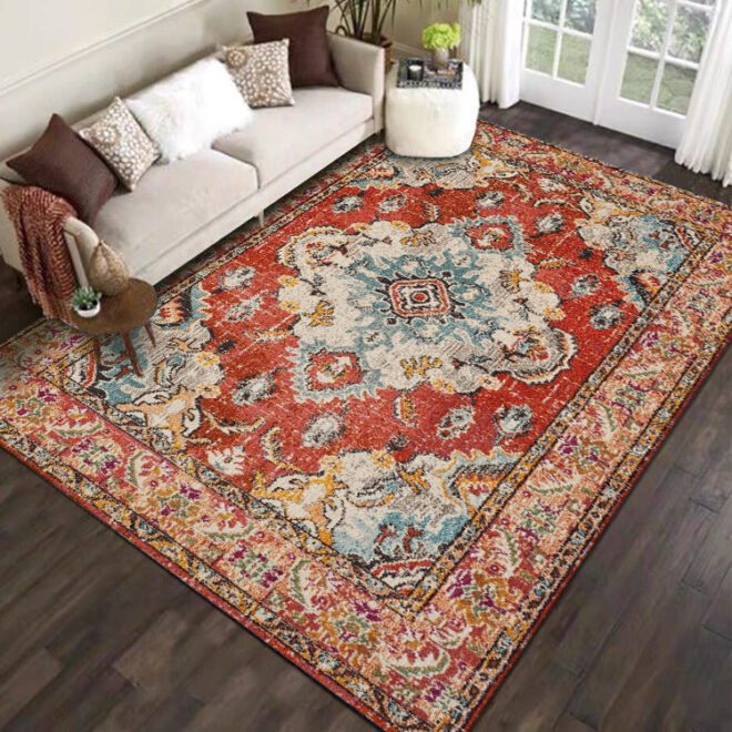 Faux Cashmere Thick Vintage Luxury Home Soft Living Room Floor Mat Area Rug Carpets for Floor Office