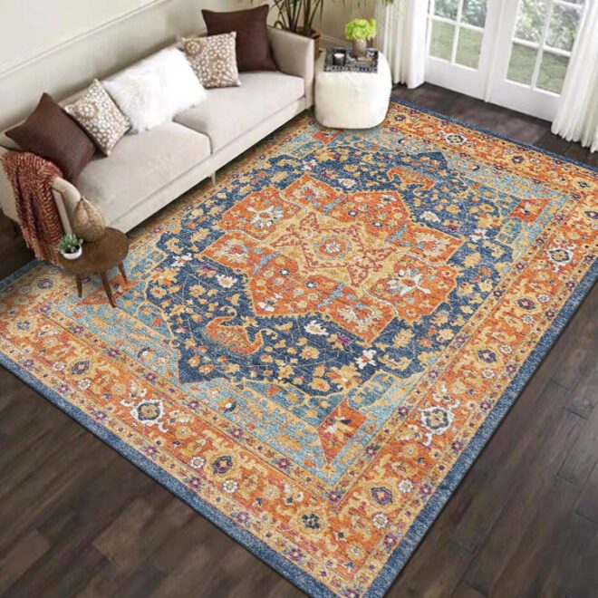 Faux Cashmere Thick Vintage Luxury Home Soft Living Room Floor Mat Area Rug Carpets for Floor Office