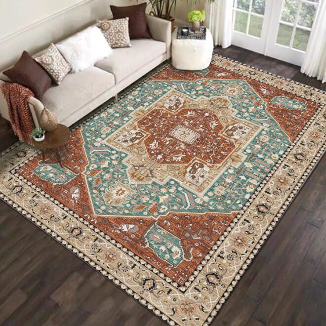 Faux Cashmere Thick Vintage Luxury Home Soft Living Room Floor Mat Area Rug Carpets for Floor Office