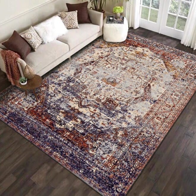 Faux Cashmere Thick Vintage Luxury Home Soft Living Room Floor Mat Area Rug Carpets for Floor Office