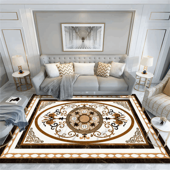 Luxury 3D Printed Rectangle Fluffy Carpet Large Crystal Velvet Novelty Pattern for Hallway Living Room Decor Machine Made