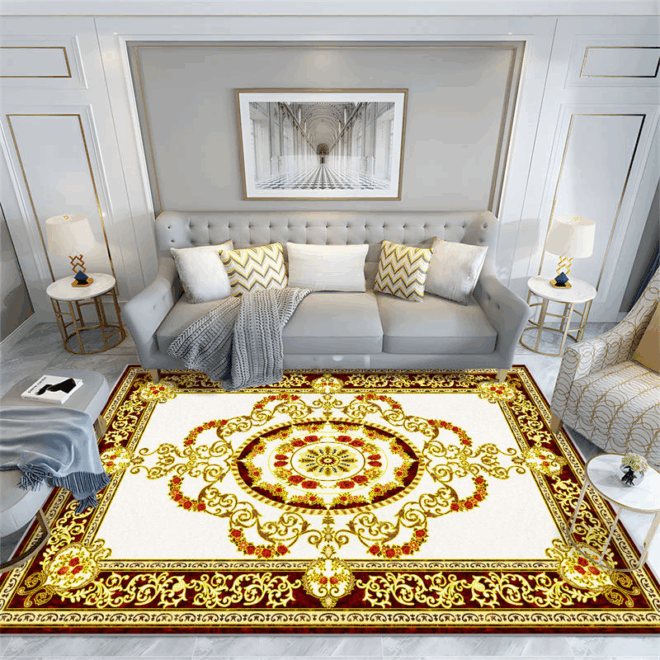 Luxury 3D Printed Rectangle Fluffy Carpet Large Crystal Velvet Novelty Pattern for Hallway Living Room Decor Machine Made
