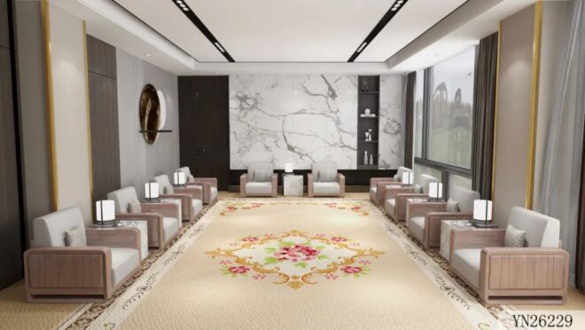 Custom 5-Star Hotel Luxury Wall-to-Wall Carpets Banquet Hall and Bedroom Rug for Prayer